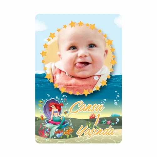 Deniz Kızı Temalı Doğum Günü Magneti